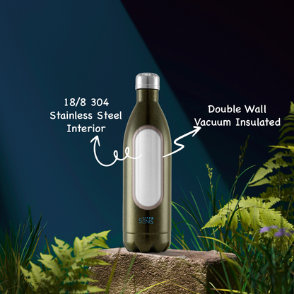 Side view of Hydra Twilight 1000ml Water Bottle showing insulation by SENS Life