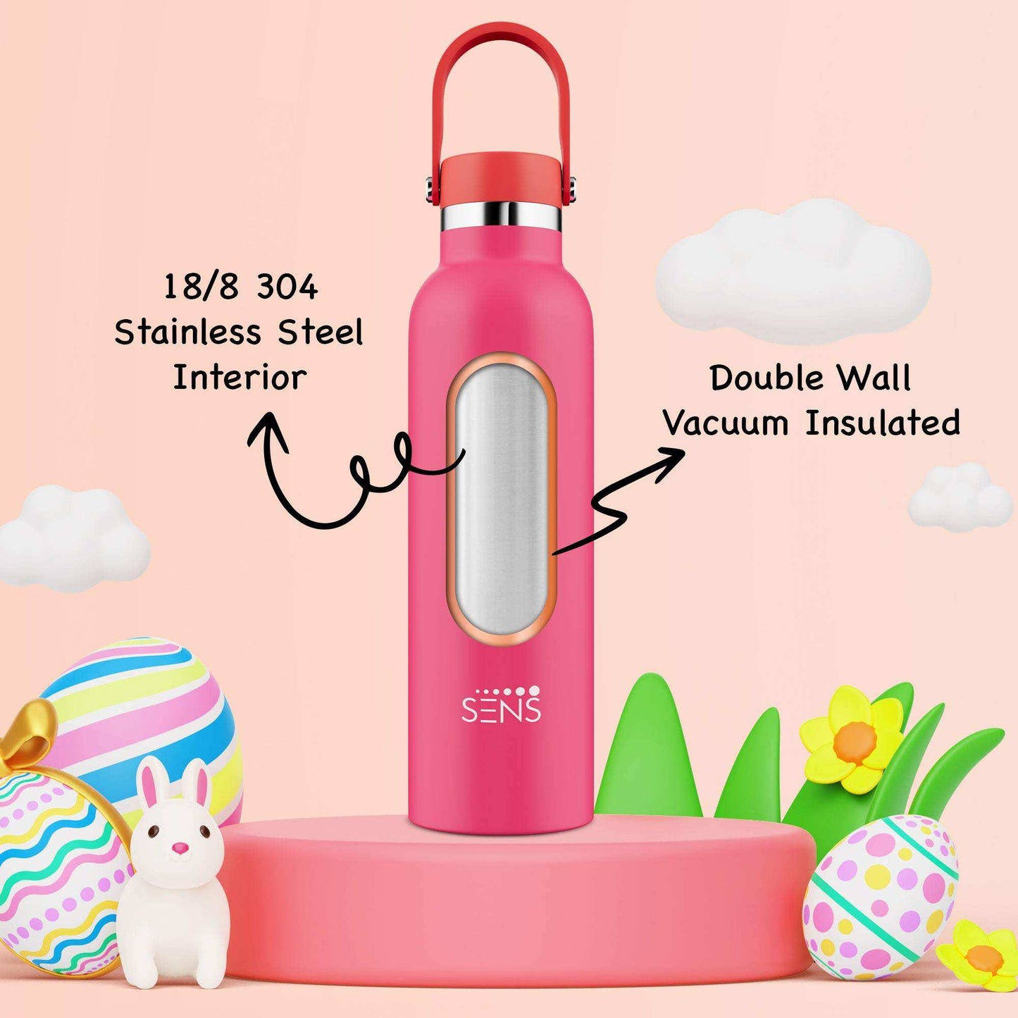 Double-walled stainless steel Hydra Joy Kids Water Bottle by SENS Life