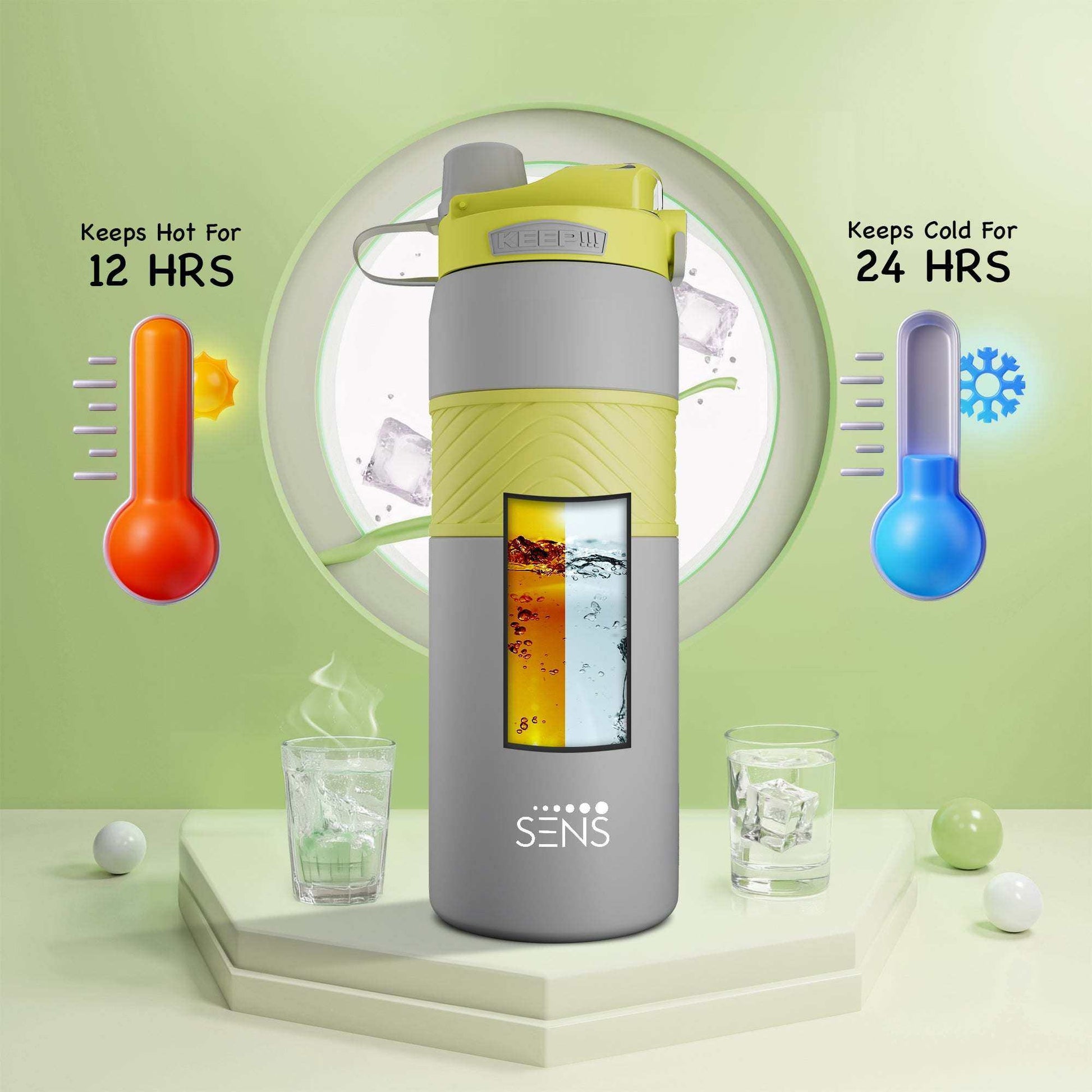 Double-walled stainless steel Hydra Dual Water Bottle