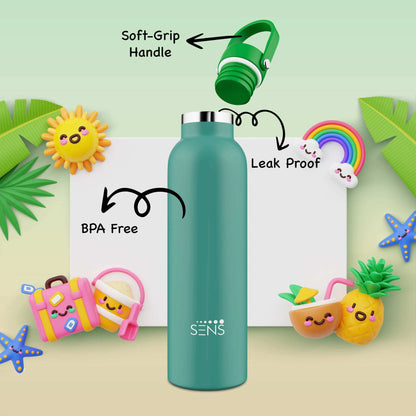 Double-walled stainless steel Hydra Joy Kids Water Bottle by SENS Life