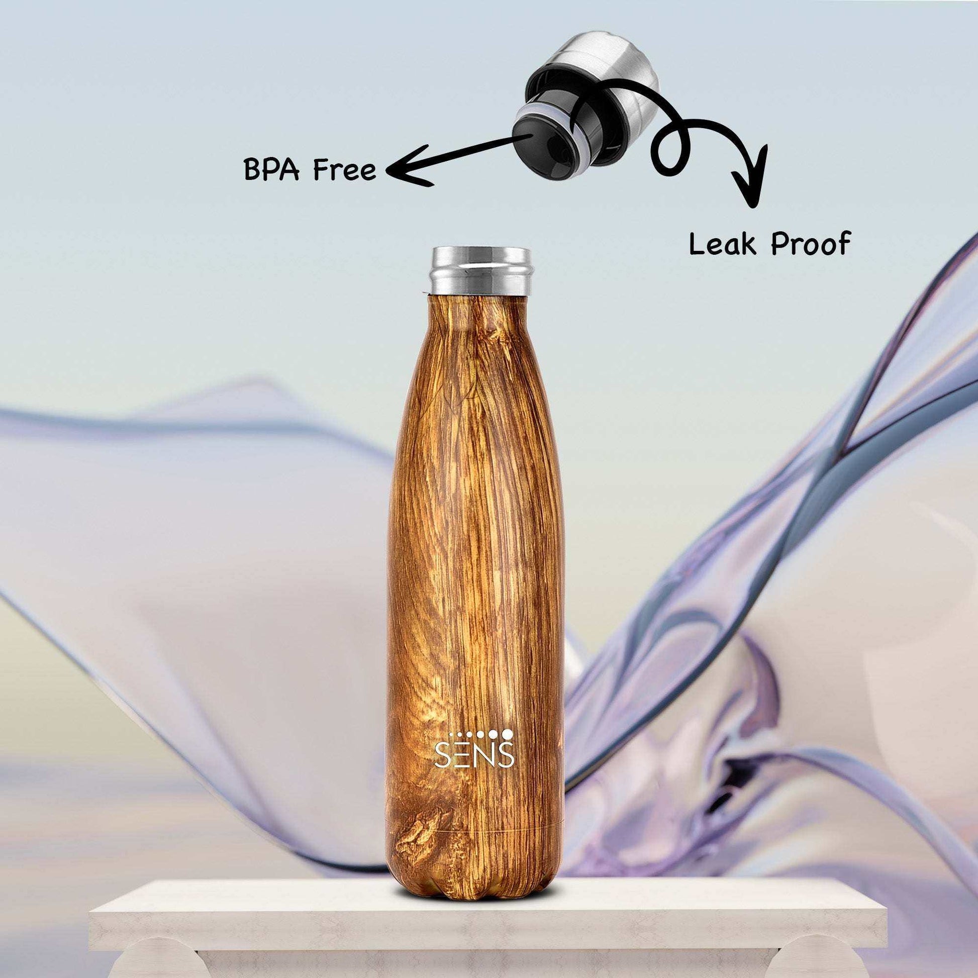 Double-walled stainless steel Hydra Curve Water Bottle by SENS Life